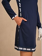 Naisten golf mekko Laivaston sininen Pitkähihainen Hameet Naisten Golfasut Vaatteet Asut Vaatteet halpa Golf Mekot-Naisten golf mekko Laivaston sininen Pitkähihainen Hameet Naisten Golfasut Vaatteet Asut Vaatteet