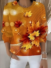 preiswerte Halloween Bluse und Shirts-Damen Pullover Mode Lässig Grafik Skelett Rundhalsausschnitt Patchwork Blumen Gestrickt Langarm Normale Oberteile Stricken Halloween Weiß Rote Herbst Winter