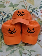 billiga Halloween-tillbehör-Unisex halloween pumpa ansikte basebollkeps, avslappnad justerbar jack-o-lantern hatt för fester, festivaler och utomhuskläder
