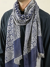 billige Slips og sløyfe for menn-Herreskjerf i bomull med etnisk paisleymønster, mykt og lett sjal, julegave til ham, fritids- og høytidsklær