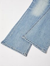 お買い得  パンツ-女性用 男女兼用 ジーンズ 全長 コットン デニム 伸縮性あり エレガント カジュアル ブルー 夏 オールシーズン S M L