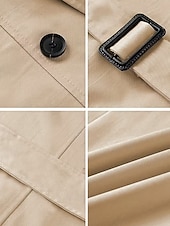 preiswerte Herren-Blazer &amp; -Anzüge-Herren Mantel Trenchcoat Langer Trenchcoat Urlaub Täglich Frühling Herbst Polyester Winddicht Oberbekleidung Bekleidung Mode Klassisch Einfach Tasche Revers Doppelreihig