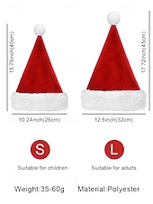 abordables Accessoires de Noël-Bonnet de Noël pour femme et enfant - en velours doux avec bordure en peluche, idéal pour les fêtes de fin d&#039;année et les festivités familiales