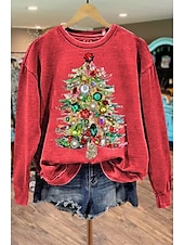 Γυναικεία Φούτερ πουλόβερ Γραφική Άγιος Βασίλης Χριστουγεννιάτικο δέντρο Μοντέρνα Καθημερινό Μακρυμάνικο Στρογγυλή Ψηλή Λαιμόκοψη Κανονικά μπλουζάκια Δρόμος Καθημερινή Ένδυση Causal Στάμπα Χαμηλού Κόστους Χριστουγεννιάτικες κουκούλες και φούτερ-Γυναικεία Φούτερ πουλόβερ Γραφική Άγιος Βασίλης Χριστουγεννιάτικο δέντρο Μοντέρνα Καθημερινό Μακρυμάνικο Στρογγυλή Ψηλή Λαιμόκοψη Κανονικά μπλουζάκια Δρόμος Καθημερινή Ένδυση Causal Στάμπα