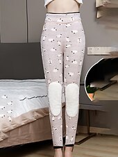 お買い得  フリース裏地のレギンス-女性用 レギンス 快適なフリース裏地 ベーシック カジュアル 全長 ミディアムウエスト 平織り 弾性ウエスト 保温 伸縮性あり バケーション ストリート カジュアル アプリコット ブラック フクシア 冬 レギュラー