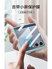 cheap Samsung Cases-Phone Case For Samsung Galaxy Z Flip 7 Back Cover Full Body Protective Ring Buckle Shockproof Retro PC
