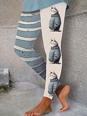 Χαμηλού Κόστους Ζωικά Εκτυπώματα-Γυναικεία Κολάν Διακοπές Βίντατζ Μοντέρνα Πλήρες μήκος Ψηλή Μέση Γραφική Γάτα Εκτύπωση Διατηρείτε Ζεστό Moale Αναπνέει Ελαστικό Καθημερινά ΕΞΩΤΕΡΙΚΟΥ ΧΩΡΟΥ Διακοπές