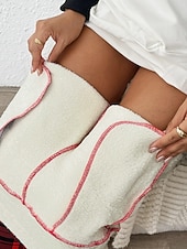 halpa Taide ja muotoilu painatus-Naisten fleecevuoratut leggingsit Fleece-housut Leggingsit Loma Muoti Katutyyli Täyspitkä Korka vyötärö Skottiruutukuvio Tulostus Korkea leikkaus Mukava Pehmeä Elastinen Päivittäin Koti Loma Musta