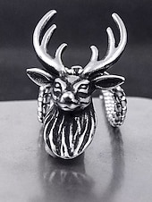 abordables Accessoires de Noël-Collier tête de cerf en alliage pour homme - Collier pendentif bois de cerf vintage, parfait pour le style extérieur et comme cadeau de Noël