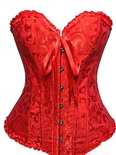 preiswerte Korsetts-Damen Korsett Shapewear Taillenmieder Formende Unterwäsche Sexy Korsett Sexy Süß Einfarbig Rückenfrei Urlaub Straße Date Ärmellos Korsett Schwarz Weiß Rote Sommer Frühling Herbst Winter Figurbetonter