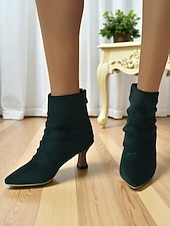 levne Kotníkové boty-Dámské Boty Slouchy boty Práce Denní Kotníkové boty Booties Zip Nízký tenký Palec do špičky Elegantní Módní Umělá kůže Zip Matná černá Zářivě černý Bordó