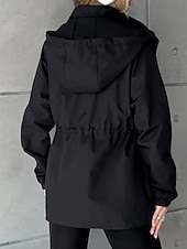 baratos Parka Casual-Mulheres Casaco de inverno Casaco com capuz Manter Quente Confortável Zíper Bolsos Casual Tecido Férias Roupa Diária Para Noite Final de semana Padrão Com Capuz Normal Manga Longa agasalhos Azul