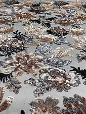  А-силуэт Ниже колена Вышивка бисером Вечернее платье Платье матери невесты коктейльные платья Вечернее платье Платья для вечеринок Элегантный стиль Блестящая Стиль знаменитостей Длинный рукав