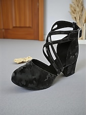voordelige Latin dansschoenen-Roze dansschoenen met kruisbandjes voor dames - professionele ballroom latin hakken voor optredens en feestjes