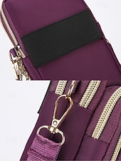 abordables Sacs à bandoulière-Sac à bandoulière imperméable pour femme avec design multi-poches, sac à main de voyage en nylon léger pour l'extérieur, le sport et l'utilisation quotidienne