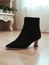 levne Kotníkové boty-Dámské Boty Slouchy boty Práce Denní Kotníkové boty Booties Zip Nízký tenký Palec do špičky Elegantní Módní Umělá kůže Zip Matná černá Zářivě černý Bordó