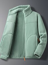olcso Béléses fleece dzsekik-Női Sherpa kabát Kényelmes Légáteresztő Cipzár Zseb Alkalmi Sima Vakáció Utca Hétköznapi Hétköznapi viselet Cipzár Szokványos Állógallér Normál Hosszú ujj Felsőruházat Fehér Arcpír rózsaszín Bíbor