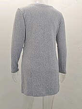 preiswerte Frauen schwarzes Kleid-Damen Minikleid schwarzes kleid Freizeitkleid Cocktailkleid Abendkleid Elegant Modern Täglich Ausgehen Wochenende Normale Passform Einfach Langarm Rundhalsausschnitt Schwarz Rosa Grau Frühling Herbst