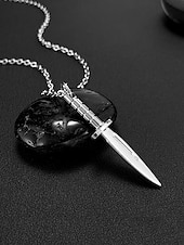 Недорогие Модные аксессуары-Мужское ожерелье с кулоном в виде кинжала из титановой стали – готическая панк-цепочка с ножом для вечеринки на Хэллоуин, косплея и повседневной носки