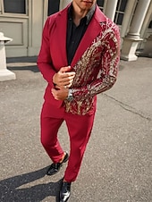 رجالي سترة الدعاوى عمل حفلة كوكتيل حفلة الزفاف 2 قطعتين موضة كاجوال الربيع الخريف بوليستر شجرة جيب Buttons مريح صدر فردي سترة رياضية أسود أبيض أحمر أزرق البحرية رخيصةأون سترات كلاسيكية للرجال-رجالي سترة الدعاوى عمل حفلة كوكتيل حفلة الزفاف 2 قطعتين موضة كاجوال الربيع الخريف بوليستر شجرة جيب Buttons مريح صدر فردي سترة رياضية أسود أبيض أحمر أزرق البحرية