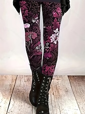 economico Stampa Floreale-Per donna Pantaloni Eleganti Leggings Leggings comodi Vacanza Vintage Streetwear Lunghezza intera Naturale Floreale Grafico Elastico in vita Stampato Comodo All&#039;aperto Confortevole Elasticizzato