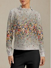 economico Felpa e capispalla-Per donna Felpa da golf Grigio Manica Lunga Top Abbigliamento da golf da donna Abbigliamento Abiti Abbigliamento