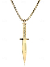 Недорогие Модные аксессуары-Мужское ожерелье с кулоном в виде кинжала из титановой стали – готическая панк-цепочка с ножом для вечеринки на Хэллоуин, косплея и повседневной носки