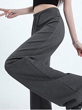 economico gamba larga e vita alta-Per donna Pantaloni da tuta Gamba larga Chinos Moda Streetwear Essenziale Lunghezza intera Vita Alta Semplice Tasca Fascia Elastica Comodo Morbido Confortevole Micro-elastico All&#039;aperto Streetwear