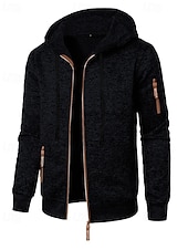 preiswerte Lässige Jacken-Herren Freizeitjacke Pullover Mantel Urlaub Täglich Warm Tasche Herbst Winter Einfach Mode Klassisch Mit Kapuze Regulär Schwarz Marineblau Blau Dunkelgray Jacken