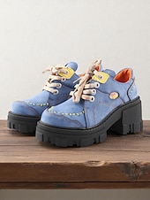 tanie Buty do kostki-Damskie, zielone, skórzane, sznurowane, grube, codzienne buty z prawdziwej skóry – skórzane buty w stylu retro typu oxford, idealne na jesienną modę i spacery na świeżym powietrzu