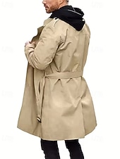 preiswerte Herren-Blazer &amp; -Anzüge-Herren Mantel Trenchcoat Langer Trenchcoat Urlaub Täglich Frühling Herbst Polyester Winddicht Oberbekleidung Bekleidung Mode Klassisch Einfach Tasche Revers Doppelreihig