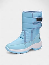 baratos Botas de neve e inverno-botas femininas impermeáveis com tira de velcro, botas de neve de inverno isoladas e confortáveis para clima com neve, esportes ao ar livre e caminhadas
