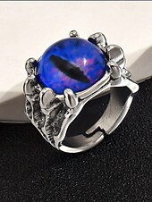 Недорогие Модные аксессуары-Мужское кольцо из сплава «глаз дракона» на Хэллоуин, регулируемое украшение в стиле готического панка в виде глаза монстра для косплея, вечеринок и фестивалей