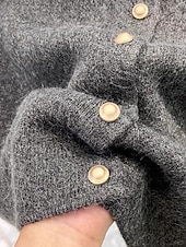 ieftine Veste din Tricot-Pentru femei Pulover Vestă pulover Șic Stradă Casual Culoare solidă Stil Nautic Nasturi Tricotat Fără manșon Topuri obișnuite Tricotat Zilnic Concediu Sfârșit de săptămână Negru Caisă Toamnă Iarnă