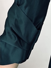 Χαμηλού Κόστους A-Line Βραδινά Φορέματα-Γραμμή Α Μακρύ Βραδινά φορέματα Τουαλέτα Επίσημο ένδυμα Κομψό Κοντό Μπροστά Μακρύ Πίσω Μητέρα 3/4 Μήκος Μανικιού Λαιμόκοψη V Επίσημο Επισκέπτης γάμου Σατέν με Φιόγκος(οι)