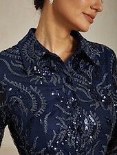  Dam Maxiklänning A linjeklänning Fit And Flare Klänning Elegant party Formell Kvällsfest Paisley 3/4 ärm Tröjkrage Marinblå