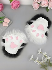 ieftine Acesorii de modă-Mănuși de Halloween pentru femei cu gheare de pluș pentru costume de Halloween – accesorii pentru petreceri, cosplay și evenimente tematice