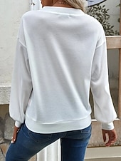 preiswerte Einfarbiges T-Shirt-Damen Bluse Knöpfe Einfarbig Stilvoll Lässig Langarm V Ausschnitt Normale Oberteile Täglich Blau Schwarz Weiß Grün Khaki Frühling Herbst