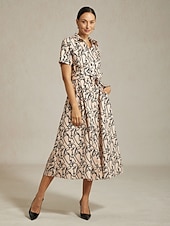 preiswerte Blumenkleider-Damenhemd mit kurzen Ärmeln, abstraktes Kunstmuster, Taschen, Pendeln, gesellschaftliche Zusammenkünfte, Frühling, Sommer