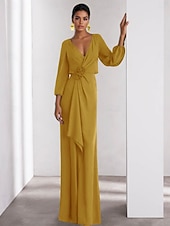 levne Formální / Černá kravata-A-Linie Večerní Šaty Elegantní Šaty Formální Svatební Host Floor Length Dlouhý Rukáv V Linii Stretch Krep s Rukávci