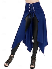 economico Gonne casual-Per donna Vintage Principessa Casual Maxi Vita Alta Gonne Semplice Tasca Orlo asimmetrico Inelastico Quotidiano Feste Blu Vinaccia Nero Verde Primavera