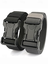 abordables Ceintures pour hommes-Ceinture tactique en nylon élastique pour homme avec boucle à dégagement rapide, ceinture en sangle réglable de style militaire pour la randonnée en plein air, le travail et le port quotidien