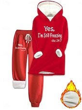 preiswerte Zweiteilige Sets-Damen Täglich Stilvoll Zweiteilige Sets Trainingsanzug Hosen-Sets Langarm Mit Kapuze Grafik Buchstabe Kordelzug Druck Lässig Täglich Schwarz Rosa Dunkelpink Herbst Lässiger Schnitt