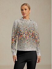 economico Felpa e capispalla-Per donna Felpa da golf Grigio Manica Lunga Top Abbigliamento da golf da donna Abbigliamento Abiti Abbigliamento