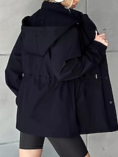 baratos Parka Casual-Mulheres Casaco de inverno Casaco com capuz Manter Quente Confortável Zíper Bolsos Casual Tecido Férias Roupa Diária Para Noite Final de semana Padrão Com Capuz Normal Manga Longa agasalhos Azul