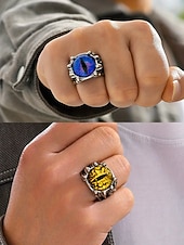 Недорогие Модные аксессуары-Мужское кольцо из сплава «глаз дракона» на Хэллоуин, регулируемое украшение в стиле готического панка в виде глаза монстра для косплея, вечеринок и фестивалей