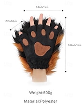 ieftine Acesorii de modă-Mănuși de Halloween pentru femei cu gheare de pluș pentru costume de Halloween – accesorii pentru petreceri, cosplay și evenimente tematice