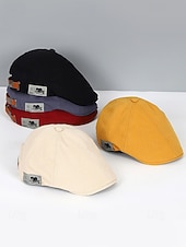 billige Damehatter-Herre bomullsflakhatt vintage avisboyhatt, justerbar Gatsby beretlue til julefester, vinterantrekk og hverdagsbruk