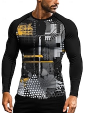 abordables Camisetas y Tops de Correr-Hombre Geométrico A Rayas Rayas Abstracto Camiseta Running Camisa atlética Camisa de gimnasia Camisa de fitness Camisa de entrenamiento Verano Primavera Otoño Invierno Manga Larga UPF 50 Resistente a