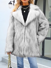 tanie Futra i skórzane-Damskie Płaszcz Płaszcz ze sztucznego futra Zatrzymujący ciepło Wygodny Futra i skóry Moda Wzór tie-dye Urlop Ulica Wyjściowe Weekend Długie Wieczorne Regularny Długi rękaw Odzież wierzchnia